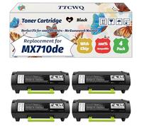 MX710de Toner Cartridge Compatible for Lexmark Work for Lexmark MX810dxfe MX810dxme MX811dfe MX811dme Printers (4 Pack Black)