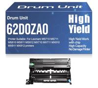 MX711 MX810 MX811 MX812 Imaging Drum High Yield Compatible 62D0ZA0 Drum Unit for Lexmark MS710 MS711 MS810 MS811 MS812 MX710 Printers 100000 Pages,1PC-Black