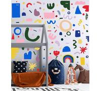 MXAEUK Abstract Shapes Wall Decal,Colorful Irregular Polka Dot Vinyl Wall Stickers, Removable Modern Geometric Artwork for Classroom Playroom Bedroom Decor