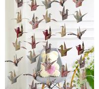 MXAEUK Japanese Paper Cranes Hanging Garlands, Vintage Japanese Flower Handmade Origami Birds Streamers, Paper Crane for Garden Ceiling Decor,Wedding Birthday Baby Shower Party Supplies