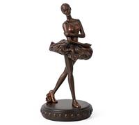 MXARLTR Ballerina Figurines, Ballerina Dancer Statues Resin Sculpture Vintage Home Decor, Ballet Dance Girl Ornament for Shelves Home Office Decor (Stand-Bronze)