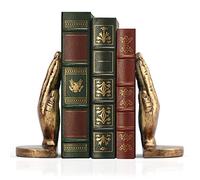MXARLTR Book Ends to Hold Books Heavy Duty - Book Ends for Shelves, Decorative Bookends for Heavy Books with Anti-Slip Base Book Stopper for Shelves Books Magazines Home Office Decor (Antique Brass)