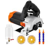 MXBAOHENG 1000W Removable Water Tank Wet Tile Cutter Electric Tile Saw with 2 Stone Blades for Ceramic Tiles Stone Wall Chaser (110mm Blade)