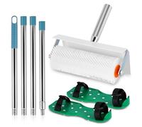 MXBAOHENG 220 x 20mm Spiked Roller with Splash Guard + Spiked Shoes + 1.6m Long Pole for self-Levelling of 5-10mm Thicknesses to Eliminate Air Bubbles