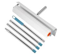 MXBAOHENG 460 x 20mm Spiked Roller with Splash Guard + 1.6m Long Pole for Eliminating Air Bubbles in Self-Levelling Compounds 5-10mm Thicknesses