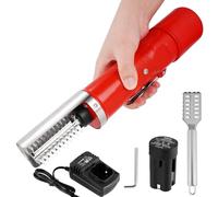 MXBAOHENG Red Electric Fish Scaler Remover Cordless Fish Scale with Waterproof Powerful Motor for Fish Scaling (1 Battery)