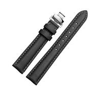 MXBAOHENG Rose Gold Leather Strap, Watch Strap Blue Black Grey Butterfly Buckle Strap 14mm-20mm