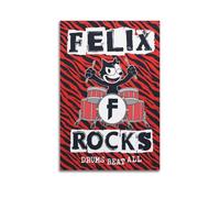 MXBFYEEB Felix The Cat Drums Poster Poster Decorative Painting Canvas Wall Posters And Art Picture Print Modern Family Bedroom Decor Posters 08x12inch(20x30cm)