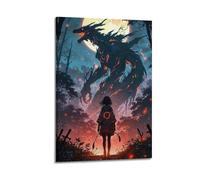MXBFYEEB Girl Faces The Dragon Poster Poster Decorative Painting Canvas Wall Posters And Art Picture Print Modern Family Bedroom Decor Posters 24x36inch(60x90cm)