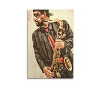 MXBFYEEB Saxophone Player Portrait Poster Poster Decorative Painting Canvas Wall Posters And Art Picture Print Modern Family Bedroom Decor Posters 16x24inch(40x60cm)