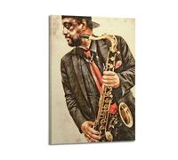 MXBFYEEB Saxophone Player Portrait Poster Poster Decorative Painting Canvas Wall Posters And Art Picture Print Modern Family Bedroom Decor Posters 20x30inch(50x75cm)