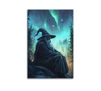 MXBFYEEB The Wizard Under The Aurora Poster Poster Decorative Painting Canvas Wall Posters And Art Picture Print Modern Family Bedroom Decor Posters 12x18inch(30x45cm)