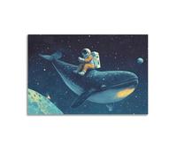 MXBFYEEB Whale You Join The Space Journey Poster Poster Decorative Painting Canvas Wall Posters And Art Picture Print Modern Family Bedroom Decor Posters 12x18inch(30x45cm)