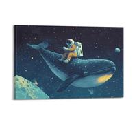 MXBFYEEB Whale You Join The Space Journey Poster Poster Decorative Painting Canvas Wall Posters And Art Picture Print Modern Family Bedroom Decor Posters 16x24inch(40x60cm)