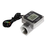 mXCDtRptJ Digital Turbine Flow Meter Stainless Steel Liquid Flowmeter 1/1.5 Inch Thread Display(2inch-SS)