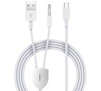Mxcudu USB C to 3.5mm Aux Cable, 2 in 1 Audio & Charging Compatible with iPhone 16/16Pro Max/15/15Pro, Galaxy S24 Ultra/S24/S23/S22/S21FE, Pixel 8/7/6