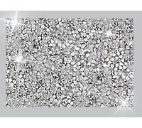 MXCVER Silver Placemats Heat Resistant Mat Square Trivets Rhinestone Decor Place Mat Crushed Diamond Bling Sparkly Mat Set of 1