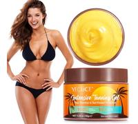 MXCZBSM 150ml Dark Tan Accelerator Cream - Fast-Acting Self Tanning Gel with Carrot & Olive Oils | Hydrating Sun-Kissed Glow for All Skin Types | Vegan & Cruelty-Free