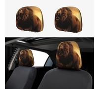 MXDLKSWPOH 1 PCS Car Headrest Covers Soft Breathable Car Seat Head Rest Covers Set Elastic Head Rest Protector Universal Auto Accessories Angry Roaring Lion Headrest Cover for Cars Sedans Vans Trucks