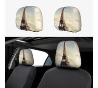 MXDLKSWPOH 1 PCS Car Headrest Covers Soft Breathable Car Seat Head Rest Covers Set Elastic Head Rest Protector Universal Auto Accessories Eiffel Tower Headrest Cover for Cars Sedans Vans Trucks