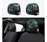 MXDLKSWPOH 1 PCS Car Headrest Covers Soft Breathable Car Seat Head Rest Covers Set Elastic Head Rest Protector Universal Auto Accessories Cool Dragon Headrest Cover for Cars Sedans Vans Trucks