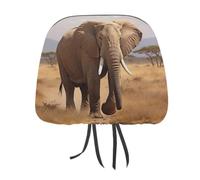 MXDLKSWPOH 1 PCS Car Headrest Covers Soft Breathable Car Seat Head Rest Covers Set Elastic Head Rest Protector Universal Auto Accessories African Elephant Headrest Cover for Cars Sedans Vans Trucks