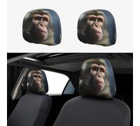 MXDLKSWPOH 1 PCS Car Headrest Covers Soft Breathable Car Seat Head Rest Covers Set Elastic Head Rest Protector Universal Auto Accessories Monkey Headrest Cover for Cars Sedans Vans Trucks