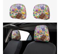 MXDLKSWPOH 1 PCS Car Headrest Covers Soft Breathable Car Seat Head Rest Covers Set Elastic Head Rest Protector Universal Auto Accessories candy land Headrest Cover for Cars Sedans Vans Trucks