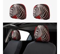 MXDLKSWPOH 1 PCS Car Headrest Covers Soft Breathable Car Seat Head Rest Covers Set Elastic Head Rest Protector Universal Auto Accessories Zebra Red Headrest Cover for Cars Sedans Vans Trucks