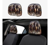 MXDLKSWPOH 1 PCS Car Headrest Covers Soft Breathable Car Seat Head Rest Covers Set Elastic Head Rest Protector Universal Auto Accessories Horses Headrest Cover for Cars Sedans Vans Trucks