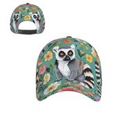MXDLKSWPOH Baseball Cap Adjustable Sun Hat Animals Lemur Flowers Pattern Dad Hat Cotton Trucker Hat Classic Golf Hat