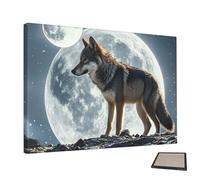 MXDLKSWPOH Canvas Wall Art Prints Aesthetic Poster Canvas Paintings Prints wolf under moon Pictures ArtWork Office Wall Decor Modern Abstract Wall Art for Living Room Bedroom Home Decor 30x45 cm