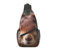MXDLKSWPOH Cross Chest Bag Crossbody Sling Bag Cute Red Squirrel Sling Backpack Casual Daypack Travel Backpack