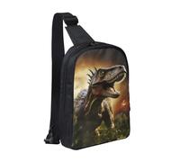 MXDLKSWPOH Cross Chest Bag Crossbody Sling Bag Dinosaur in the Forest Sling Backpack Casual Daypack Travel Backpack