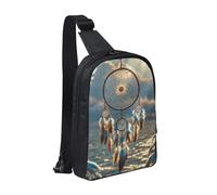 MXDLKSWPOH Cross Chest Bag Crossbody Sling Bag Native American Dream Catcher Sling Backpack Casual Daypack Travel Backpack
