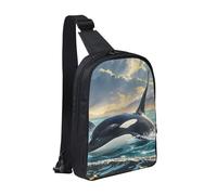MXDLKSWPOH Cross Chest Bag Crossbody Sling Bag Orca Killer Whale Sling Backpack Casual Daypack Travel Backpack