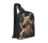 MXDLKSWPOH Cross Chest Bag Crossbody Sling Bag Squirrel Funny Animal Sling Backpack Casual Daypack Travel Backpack