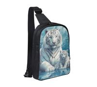 MXDLKSWPOH Cross Chest Bag Crossbody Sling Bag White tiger Blue Sling Backpack Casual Daypack Travel Backpack