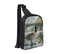 MXDLKSWPOH Cross Chest Bag Crossbody Sling Bag Wild Goose by the Bridge Sling Backpack Casual Daypack Travel Backpack