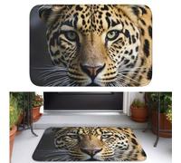 MXDLKSWPOH Door Mat Low Profile Welcome Mats No-Slip Entrance Rugs Washable Front Door Mat Black Brown Leopard Doormat Floor Mats Bathroom Rugs Indoor Outdoor Doormat for Hallway Home Office