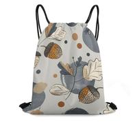 MXDLKSWPOH Drawstring Backpack Sports Gym Bags Draw String Bag Acorns And Oak Leaves Drawstring Bags for Women Men Sackpack