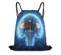 MXDLKSWPOH Drawstring Backpack Sports Gym Bags Draw String Bag Artificial Intelligence Brain Drawstring Bags for Women Men Sackpack