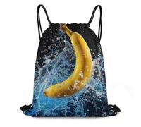 MXDLKSWPOH Drawstring Backpack Sports Gym Bags Draw String Bag Bananas Flying in The Air Drawstring Bags for Women Men Sackpack