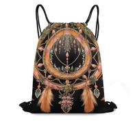 MXDLKSWPOH Drawstring Backpack Sports Gym Bags Draw String Bag Beautiful Dream Catcher Drawstring Bags for Women Men Sackpack