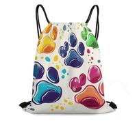MXDLKSWPOH Drawstring Backpack Sports Gym Bags Draw String Bag Cute Colorful Dog Paw Drawstring Bags for Women Men Sackpack
