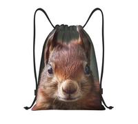 MXDLKSWPOH Drawstring Backpack Sports Gym Bags Draw String Bag Cute Red Squirrel Drawstring Bags for Women Men Sackpack
