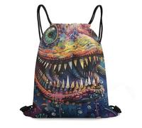 MXDLKSWPOH Drawstring Backpack Sports Gym Bags Draw String Bag Doodle Style Creature Drawstring Bags for Women Men Sackpack
