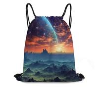 MXDLKSWPOH Drawstring Backpack Sports Gym Bags Draw String Bag Dream Space Sky Star Drawstring Bags for Women Men Sackpack