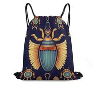 MXDLKSWPOH Drawstring Backpack Sports Gym Bags Draw String Bag Egyptian Scarab Drawstring Bags for Women Men Sackpack