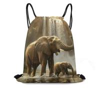 MXDLKSWPOH Drawstring Backpack Sports Gym Bags Draw String Bag Elephant by The Water Drawstring Bags for Women Men Sackpack
